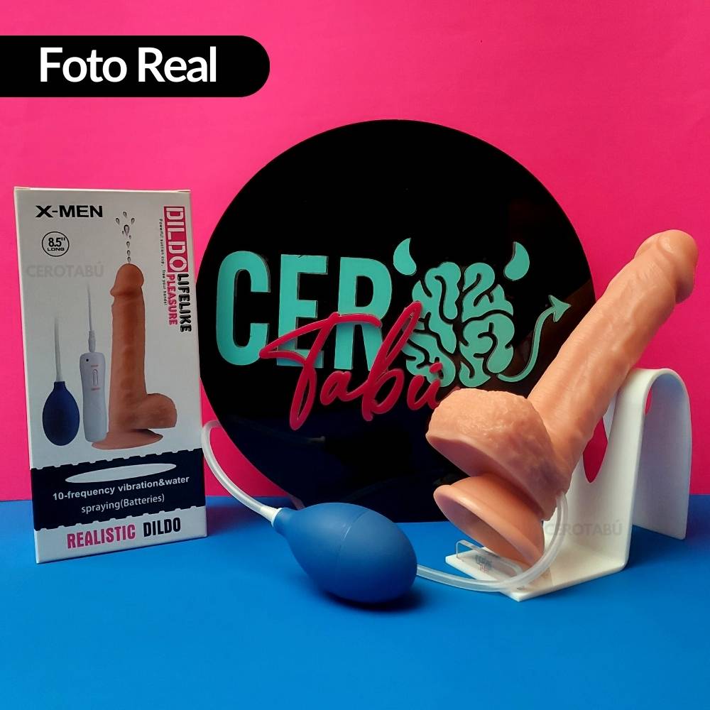 Dildo Consolador Realista Con Bomba Para Simular Eyaculación